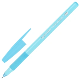 Ручка шариковая с грипом BRAUBERG "i-STICK POINT PASTEL", СИНЯЯ, корпус ассорти, игольчатый узел 0,7 мм, линия письма 0,35 мм, 144023