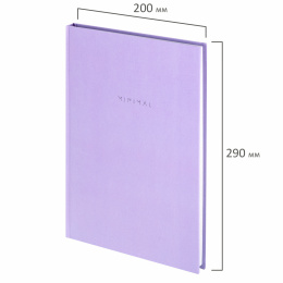 Блокнот БОЛЬШОЙ ФОРМАТ 200х290 мм, А4, 80 л., твердый, клетка, BRAUBERG "Minimal", сиреневый, 116434