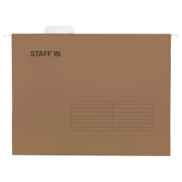 80 л дейін A4 (350x240 мм) ілулі қалталар, 10 дана жинақ, крафт-картон, STAFF, 270932