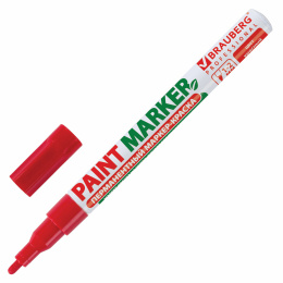 Маркер-лак бояуы (paint marker) 2 мм, қызыл, КСИЛОЛСЫЗ (иіссіз), алюминий, BRAUBERG PROFESSIONAL, 150865