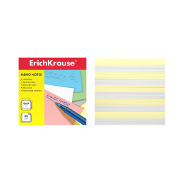 Бумага для заметок ErichKrause, 90x90x90 мм, 2 цвета: белый, желтый