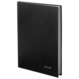 Книга учета 96 л., клетка, твердая, бумвинил, блок офсет, А4 200х290 мм, BRAUBERG, черная, 130223