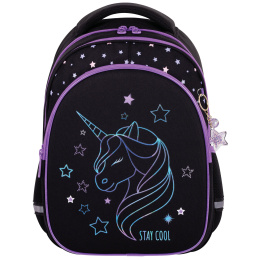 Рюкзак BRAUBERG OPTIMA, 2 отделения, с брелоком, "Radiant unicorn", 36х27х18 см, 273157