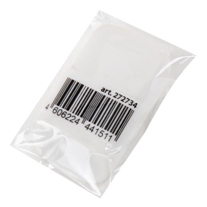 Ластик BRAUBERG "WHITE", 45х28х12 мм, скошенный, белый, 272734