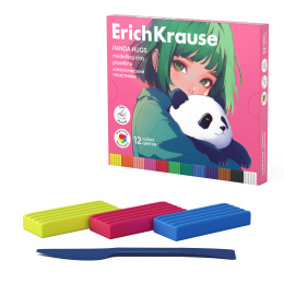 Пластилин классикалық ErichKrause панда құшағы 12 түсті, 180 г (қорапта 12 дана)