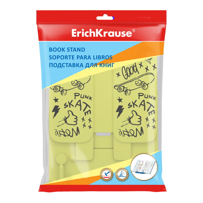 Подставка для книг пластиковая ErichKrause Скутер-мастер, желтый