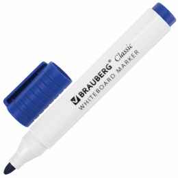 Ақ тақта үшін өшірілетін Маркер көк, BRAUBERG "CLASSIC", 3 мм, клипі бар, 152115