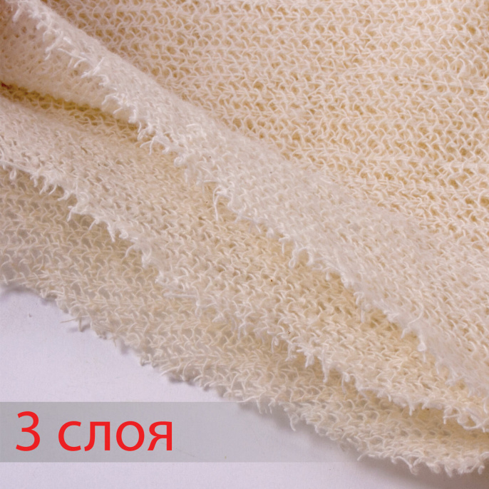Тряпка для пола 60х80 см, трехслойная, нитепрошивная (НЕТКОЛ), 360 г/м2, светлая, 100% хлопок, LAIMA, 606632
