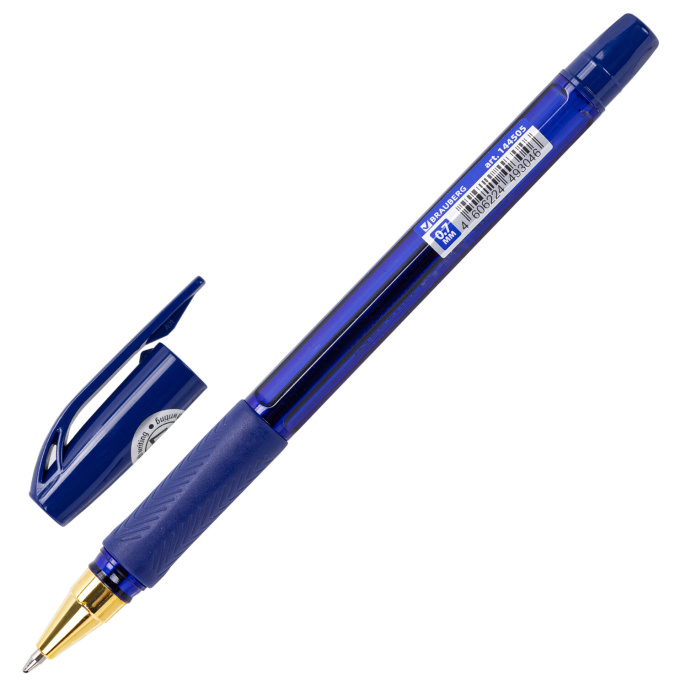 Ручка шариковая BRAUBERG BP-GT GLD BLUE, СИНЯЯ, корпус тонированный, пишущий узел 0,7 мм, линия письма 0,35 мм, 144505