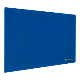 BRAUBERG "SUPER" түймесі бар конверт қалтасы, A4, күңгірт мөлдір емес көк, берік 0,2 мм, 272875