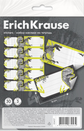 ErichKrause дәптерінің жапсырмалары Динозаврлар паркі, 3 л., еуропалық суспензия пакетінде