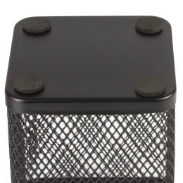 Подставка-органайзер BRAUBERG "Germanium", металлическая, квадратное основание, 98х80х80 мм, черная, 231938