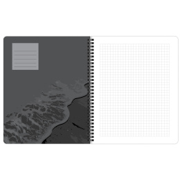 Тетради ДЭК А5 48 л. КОМПЛЕКТ 4 шт., BRAUBERG, гребень, клетка, 80 г/м, Soft-Touch, "Black Classic", 405578