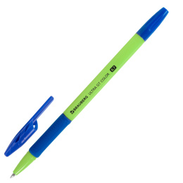 Ручка шариковая с грипом BRAUBERG "ULTRA GT COLOR", СИНЯЯ, корпус ассорти, линия 0,35 мм, 144055