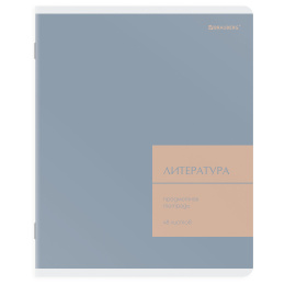 Тетрадь предметная MonoPastel 48 л., пластиковая обложка, ЛИТЕРАТУРА, линия, подсказ, BRAUBERG, 405509