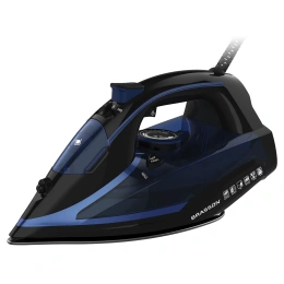 BRASSON бу үтігі (БРАССОН) SI-2530, 3000w, керамика, автоматты өшіру, тамшыға қарсы, 2,8 м сым, өзін-өзі тазарту, қара / көк, 458311