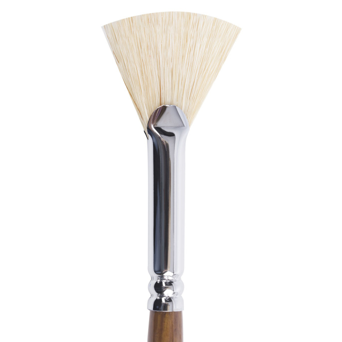 Кисть художественная профессиональная BRAUBERG ART CLASSIC, щетина, веерная, № 8, длинная ручка