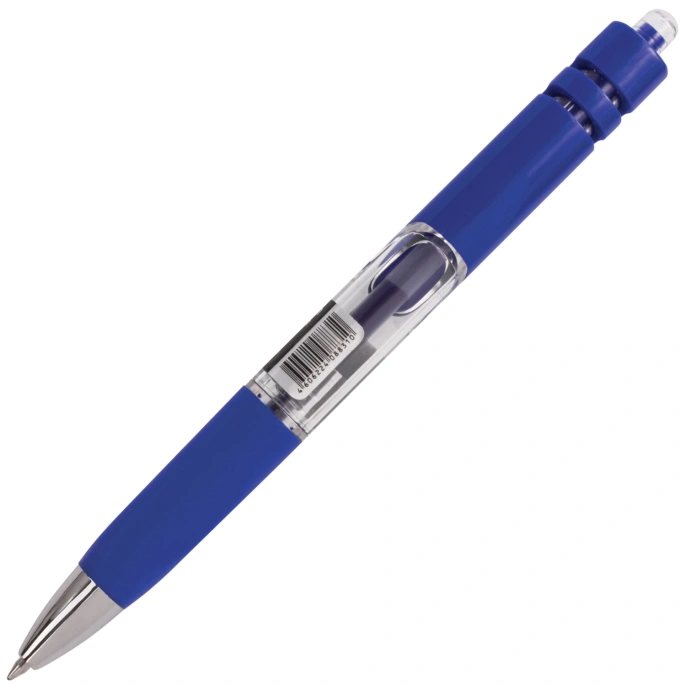 BRAUBERG "Black Jack" тұмауы бар автоматты гельді қалам, көк, үшбұрышты, түйін 0,7 мм, жазу сызығы 0,5 мм, 141551