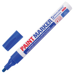 Маркер-лак бояуы (paint marker) 4 мм, көк, НИТРО негізі, алюминий корпусы, BRAUBERG PROFESSIONAL PLUS, 151447