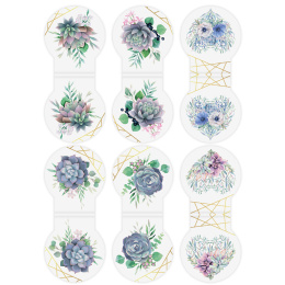 Закладки для книг МАГНИТНЫЕ, "FLOWERS", набор 6 шт., 32х28 мм, BRAUBERG, 113168