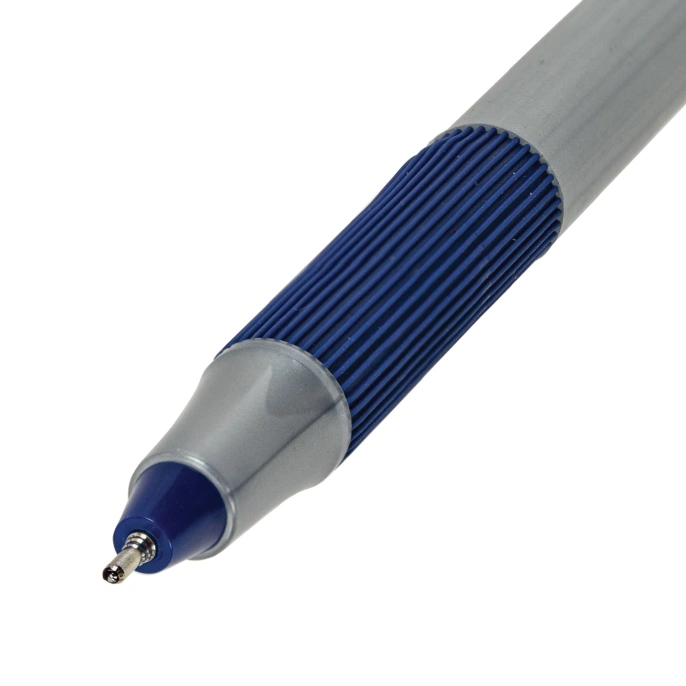 Ручка шариковая с грипом BRAUBERG "i-STICK POINT", СИНЯЯ, корпус серый, игольчатый узел 0,7 мм, линия письма 0,35 мм, 144021