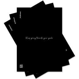 Тетрадь общая ученическая с пласт. обл. на скобе ErichKrause CoverProBook® Слова, текстура песок, черный, А4, 48 л., клетка_МИКС