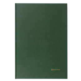 Книга учета 96 л., клетка, твердая, бумвинил, блок офсет, А4 200х290 мм, BRAUBERG, зеленая, 130222