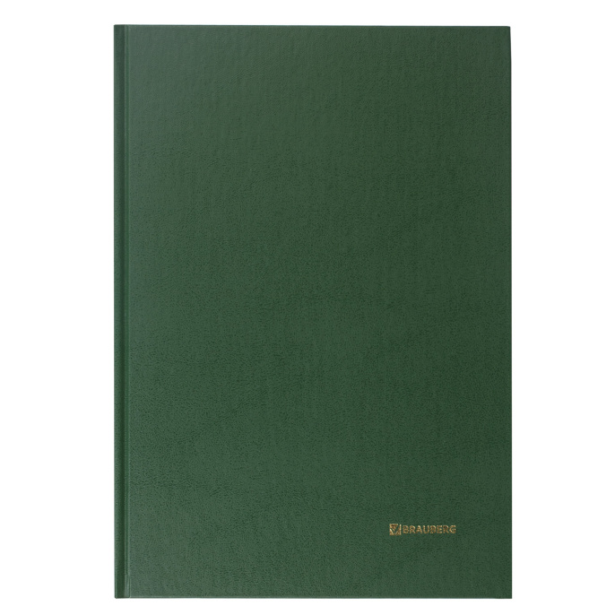 Книга учета 96 л., клетка, твердая, бумвинил, блок офсет, А4 200х290 мм, BRAUBERG, зеленая, 130222