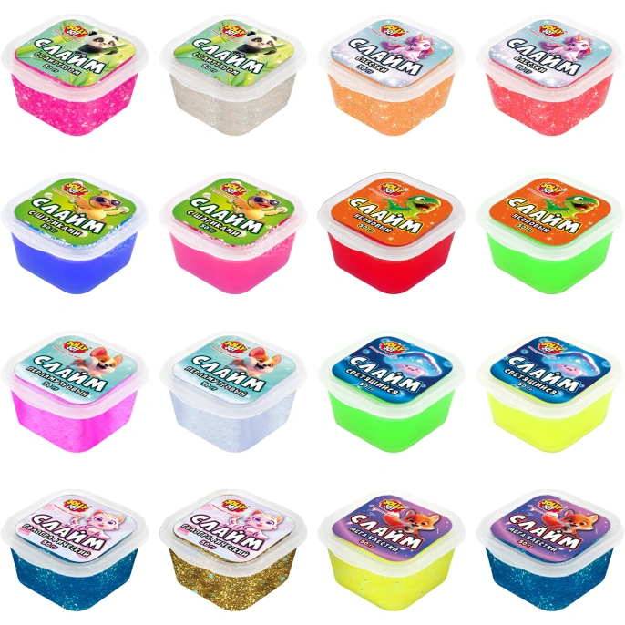 Слайм МИКС, 50 г, АССОРТИ, 8 видов, JOLLY JOT (ДЖОЛЛИ ДЖОТ), 667320