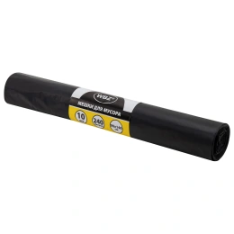 Қоқыс дорбалары 240 л, орамдағы қара 10 дана, ПВД 80 мкм, 90x140 см, WBZ (VBZ), 702681
