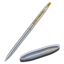 Brauberg brioso сыйлық шарикті қалам, көк, алтын бөлшектері бар күміс корпус, жазу сызығы 0,5 мм, 143463