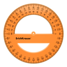 Транспортир пластиковый ErichKrause Неон, 360°/12см, ассорти (в коробке-дисплее по 20 шт)