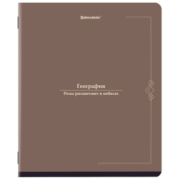 Тетрадь предметная VINTAGE 48 л., SoftTouch, ГЕОГРАФИЯ, клетка, подсказ, BRAUBERG, 405152