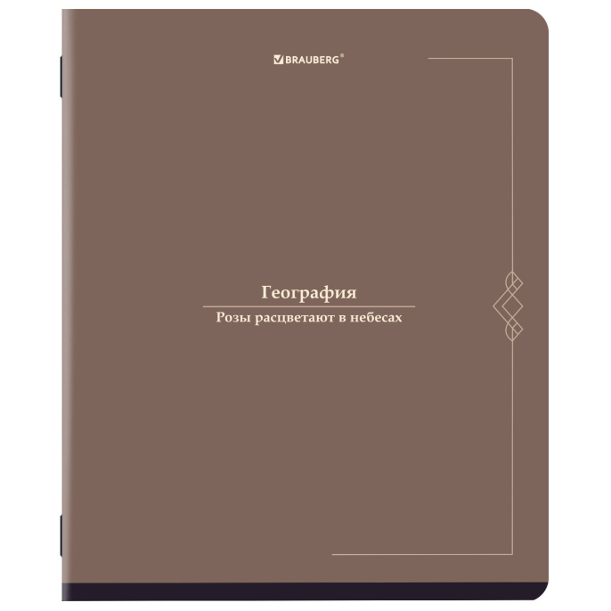Тетрадь предметная VINTAGE 48 л., SoftTouch, ГЕОГРАФИЯ, клетка, подсказ, BRAUBERG, 405152
