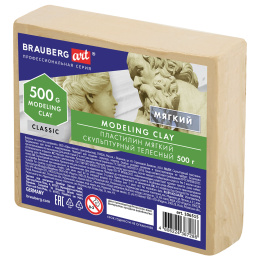 BRAUBERG ART CLASSIC мүсіндік Пластилин, жалаңаш, 0,5 кг, жұмсақ, 106515