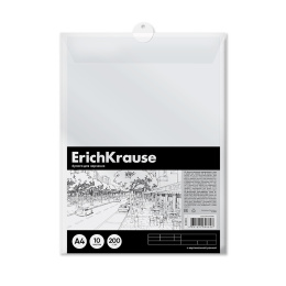ErichKrause пластикалық қалтасындағы сызу қағазы, A4, 10 л., тік жақтау