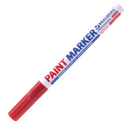 Маркер-лак бояуы (paint marker) 2 мм, қызыл, НИТРО негізі, алюминий корпусы, BRAUBERG PROFESSIONAL PLUS, 151440