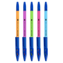 Ручка шариковая с грипом BRAUBERG "ULTRA GT COLOR", СИНЯЯ, корпус ассорти, линия 0,35 мм, 144055