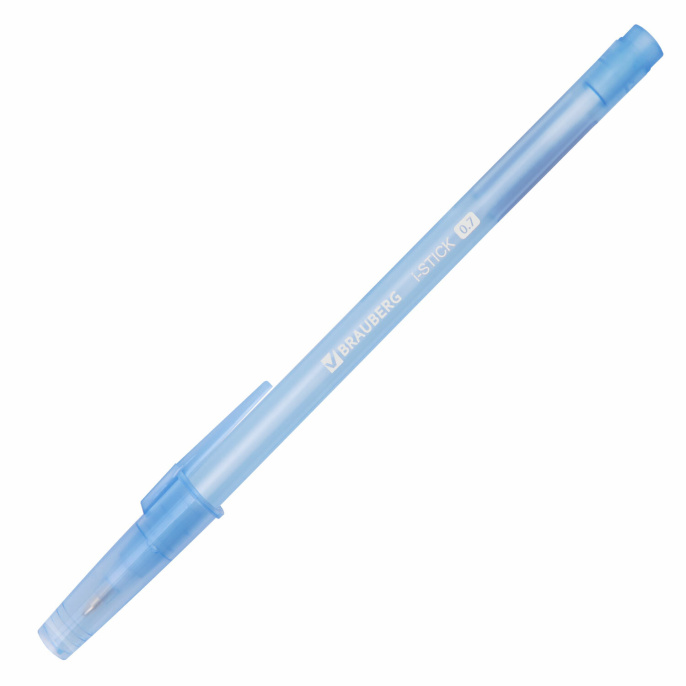 Ручка шариковая BRAUBERG "i-STICK" СИНЯЯ, пишущий узел 0,7 мм, линия письма 0,35 мм, 143442
