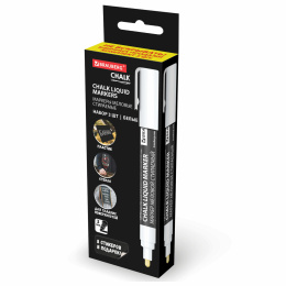 Бор маркерлері CHALK LIQUID MARKER, ақ, 3 дана, 3 мм, сыйлық жапсырмалары, BRAUBERG, 152595