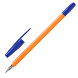 Ручки шариковые BRAUBERG "M-500 ORANGE", НАБОР 4 шт., СИНИЕ, узел 0,7 мм, линия письма 0,35 мм, 143950
