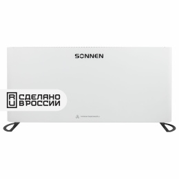 Обогреватель-конвектор SONNEN ONYX-2000.1, 2000 Вт, Х-образный нагревательный элемент, белый, сделано в России, 457630