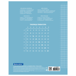 Тетрадь 18 л. BRAUBERG ЭКО "5-КА", клетка, обложка картон 170 г/м2, СИНЯЯ, 402988