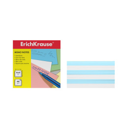 Бумага для заметок ErichKrause, 90x90x50 мм, 2 цвета: белый, голубой
