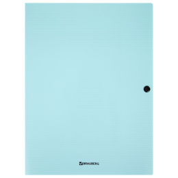 Папка на кнопке пластиковая BRAUBERG "PASTEL", А4, 3 клапана, 600 мкм, цвета ассорти, 272886