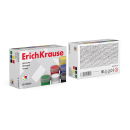 Гуашь ErichKrause 6 цветов по 17 мл (в коробке 6 шт)