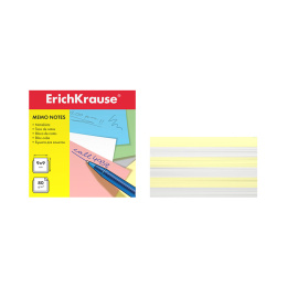 Бумага для заметок ErichKrause, 90x90x50 мм, 2 цвета: белый, желтый