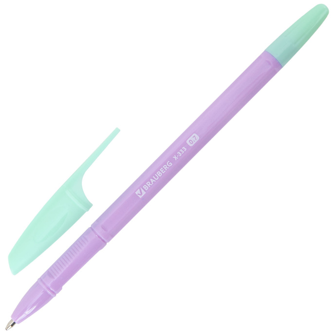 Ручки шариковые BRAUBERG "X-333 PASTEL MIX", НАБОР 8 ШТУК, СИНИЕ, узел 0,7 мм, линия письма 0,35 мм, 144535