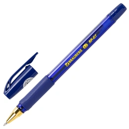 Ручка шариковая BRAUBERG BP-GT GLD BLUE, СИНЯЯ, корпус тонированный, пишущий узел 0,7 мм, линия письма 0,35 мм, 144505