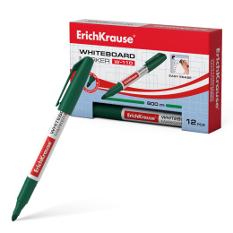 Маркер для досок ErichKrause W-110, цвет чернил зеленый (в коробке по 12 шт.)